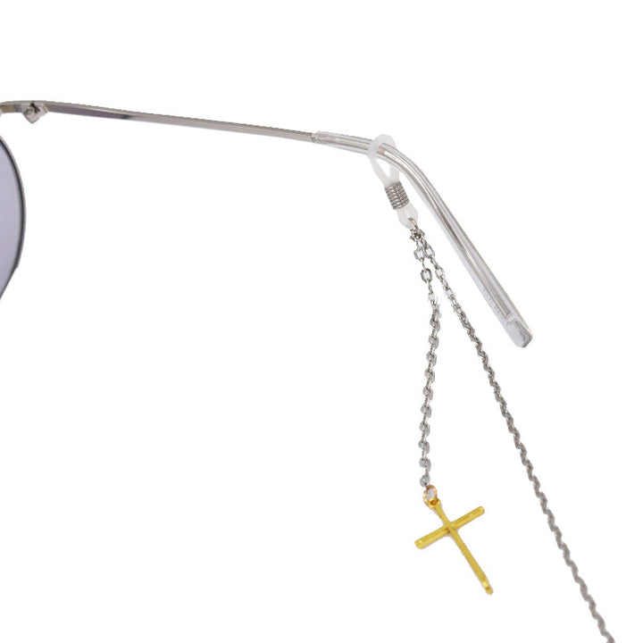 Cross Anhänger Brillen Kette Karnz