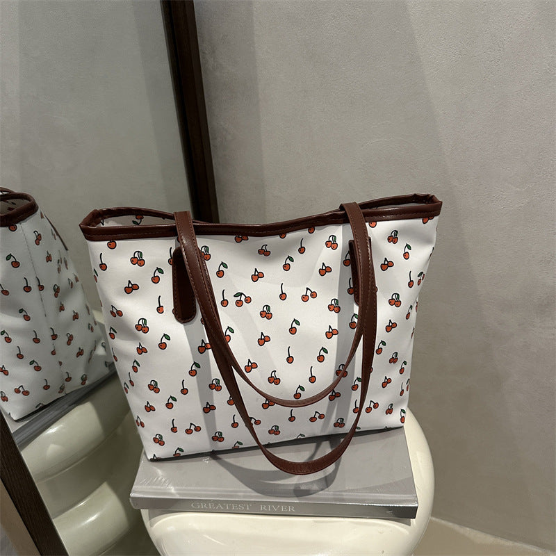 Trendige Kirschen-Print-Shoppertasche