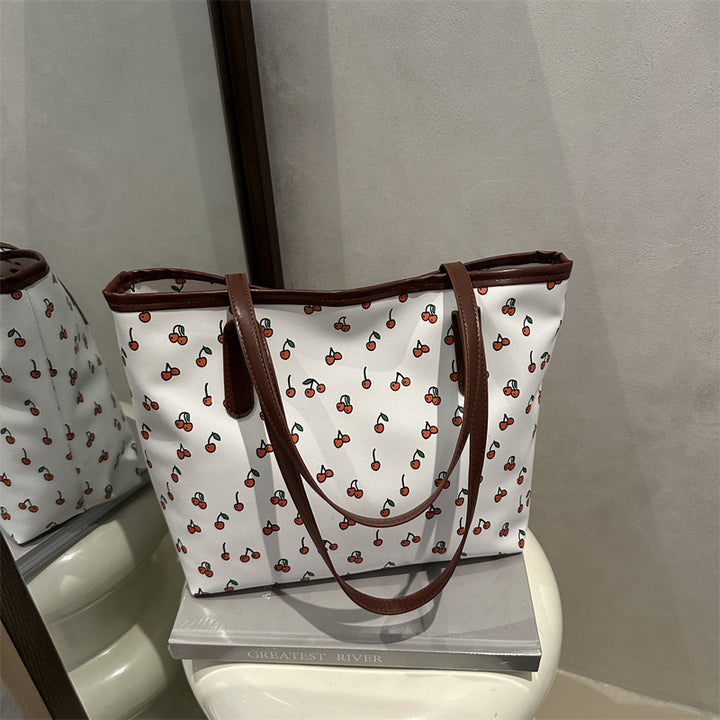 Trendige Kirschen-Print-Shoppertasche