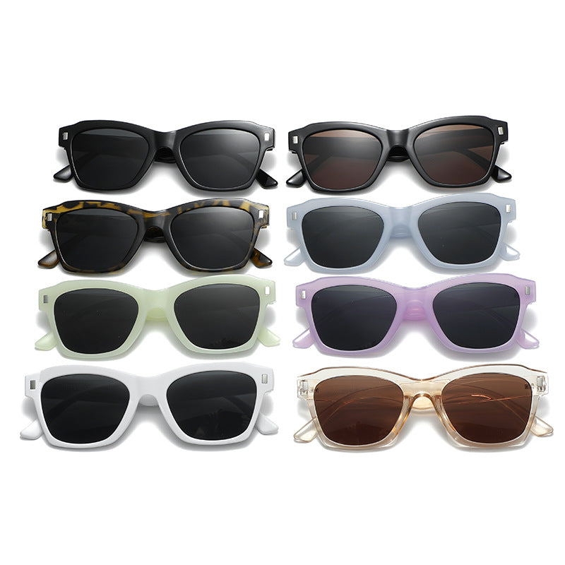 Damen modische Sonnenbrille mit transparentem Rahmen und hochwertigem UV-Schutz Karnz