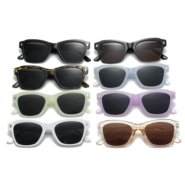 Damen modische Sonnenbrille mit transparentem Rahmen und hochwertigem UV-Schutz Karnz