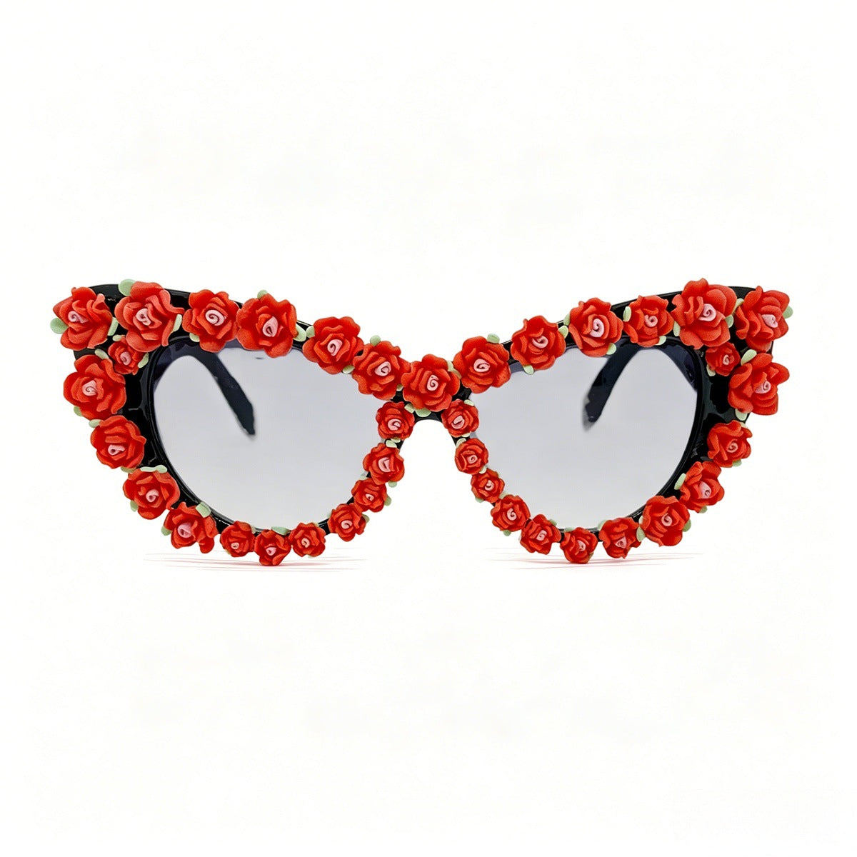 Damen Cat-Eye Sonnenbrille mit floralen Applikationen Karnz
