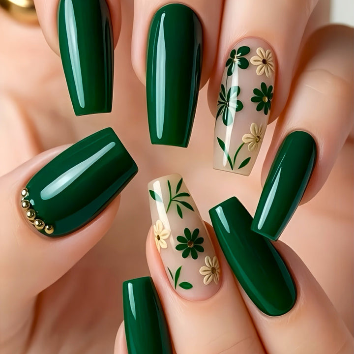 Botanisches Nagelkunst Press-On Set Karnz