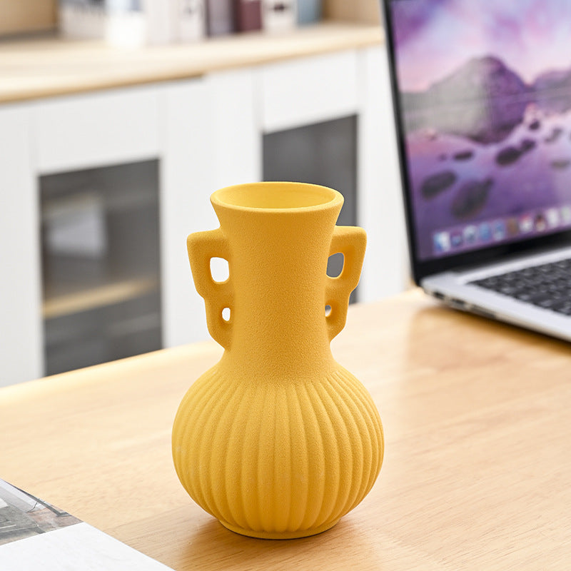 Texturierte dekorative Keramikblumenvase Karnz