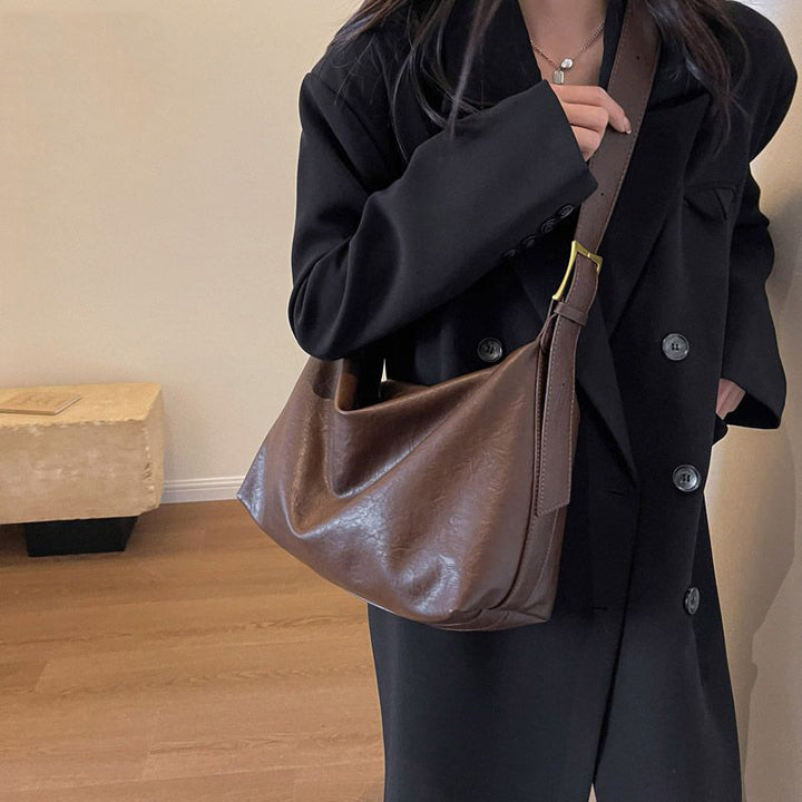 Lässige Leder Schultertasche Karnz