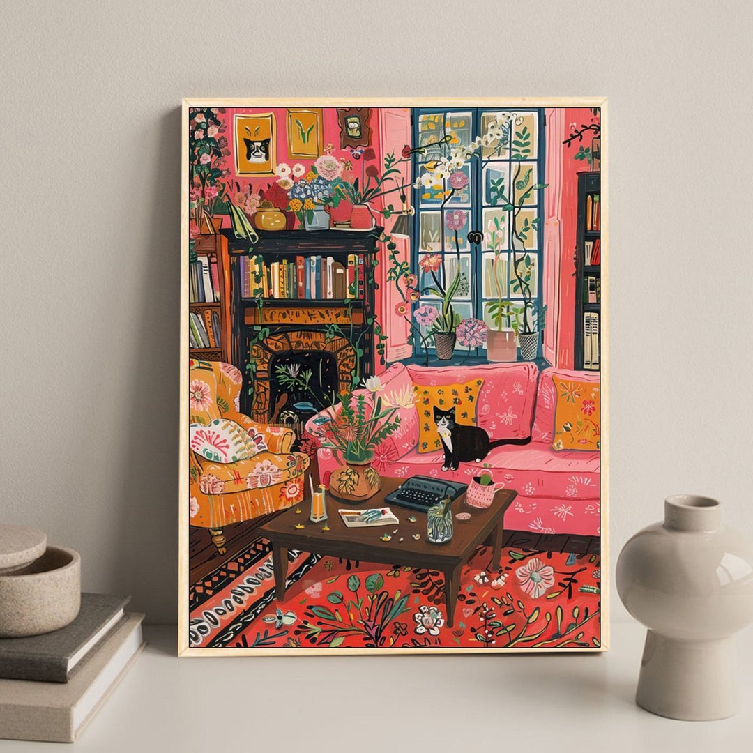 Gemütlicher floral-theme Wohnkultur Kunstdruck Karnz