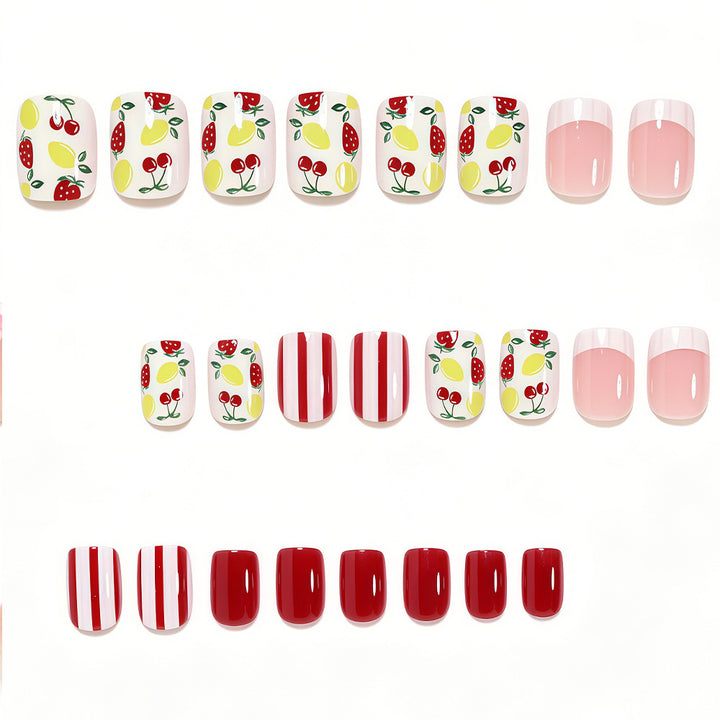 Kreative Frucht Themen Press-On Nagelkunst Karnz