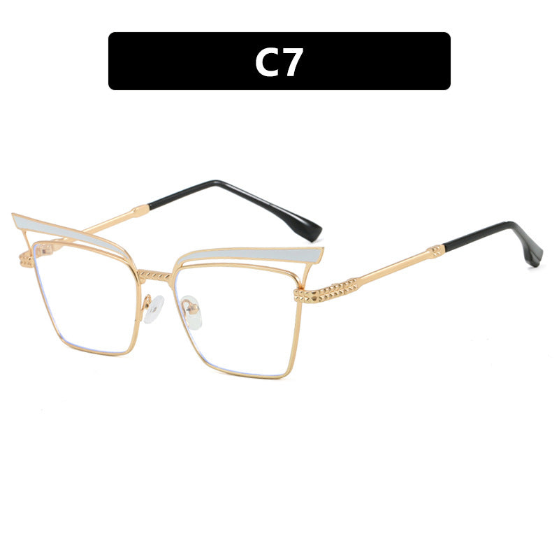 Damen quadratische Designer-Brille mit filigranem Metallrahmen Karnz