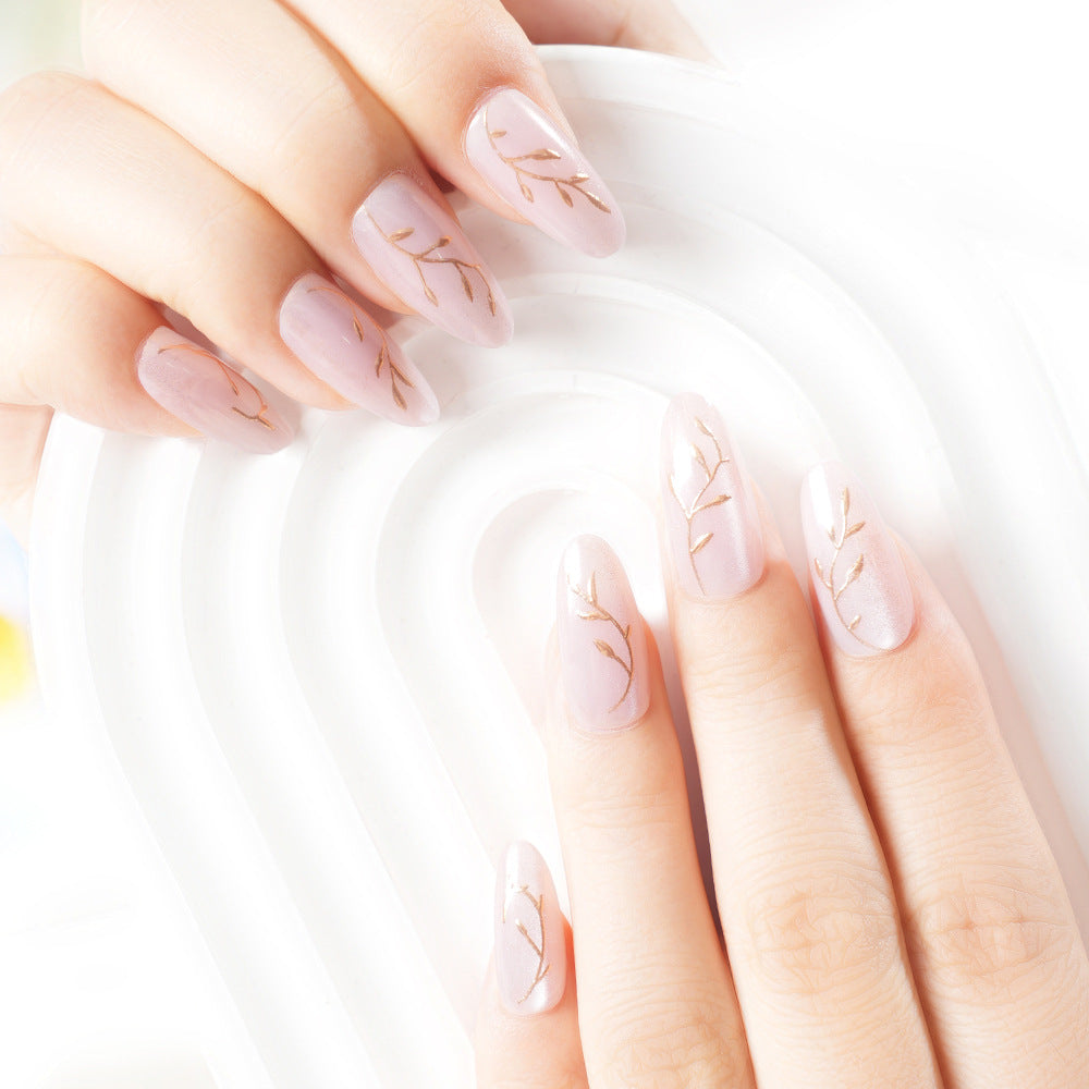 Elegante botanische Press-On Nagelkunst Karnz