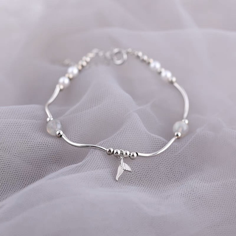 Elegante Silber Fisch Charm Armband Karnz