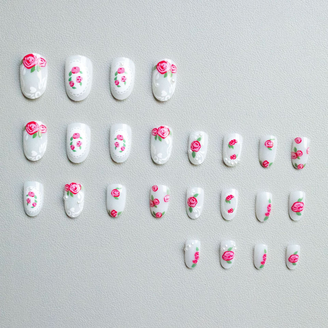 Florales Spitzen Design Nagel Kunst Set