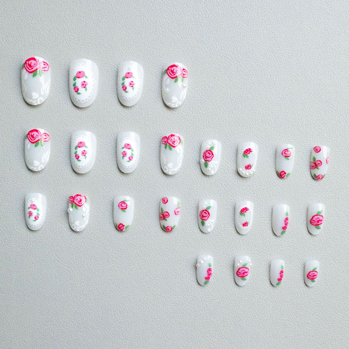 Florales Spitzen Design Nagel Kunst Set