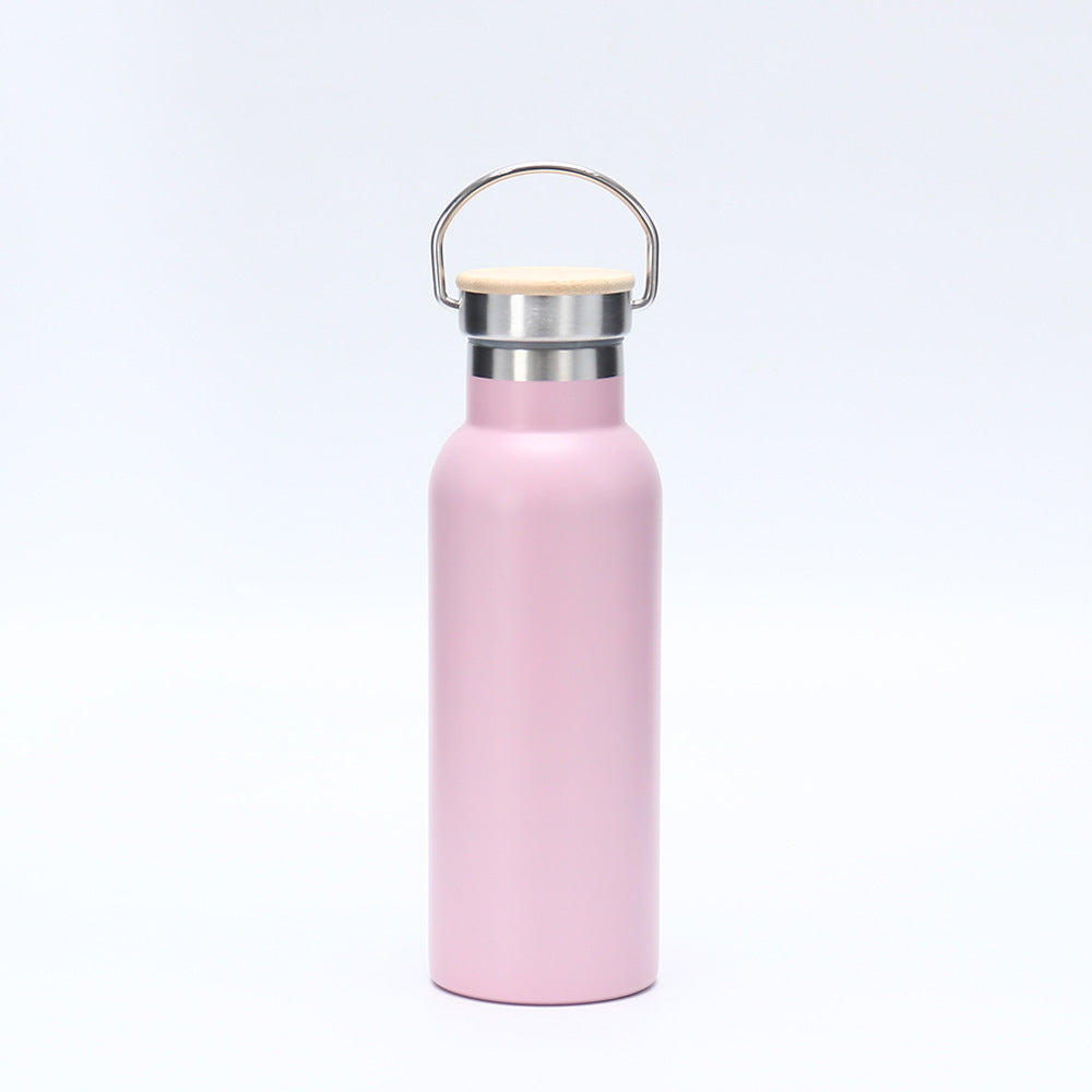 Damen isolierte Edelstahl-Trinkflasche mit Holzdeckel Karnz