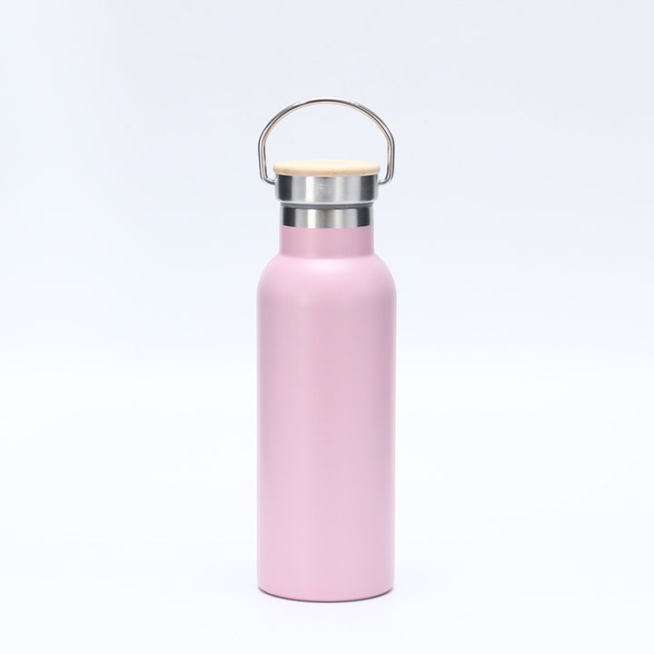 Damen isolierte Edelstahl-Trinkflasche mit Holzdeckel Karnz