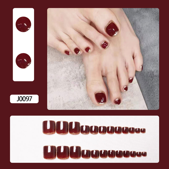 Glitzernde French Tip Zehennagelkunst