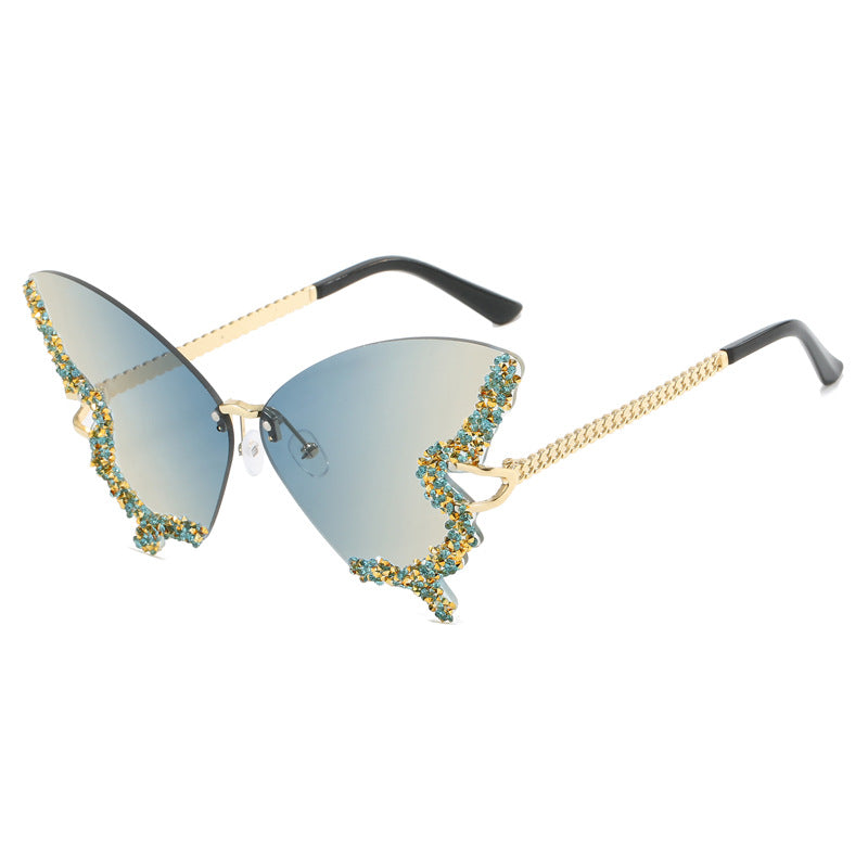 Damen extravagante Cats Eye Sonnenbrille mit funkelnden Akzenten Karnz