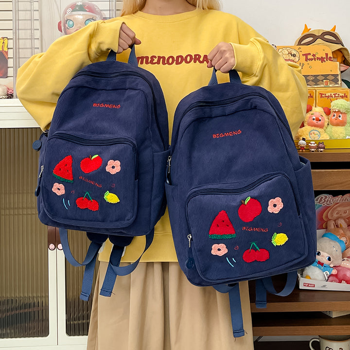 Stylische Bestickte Obstmuster Rucksack Karnz