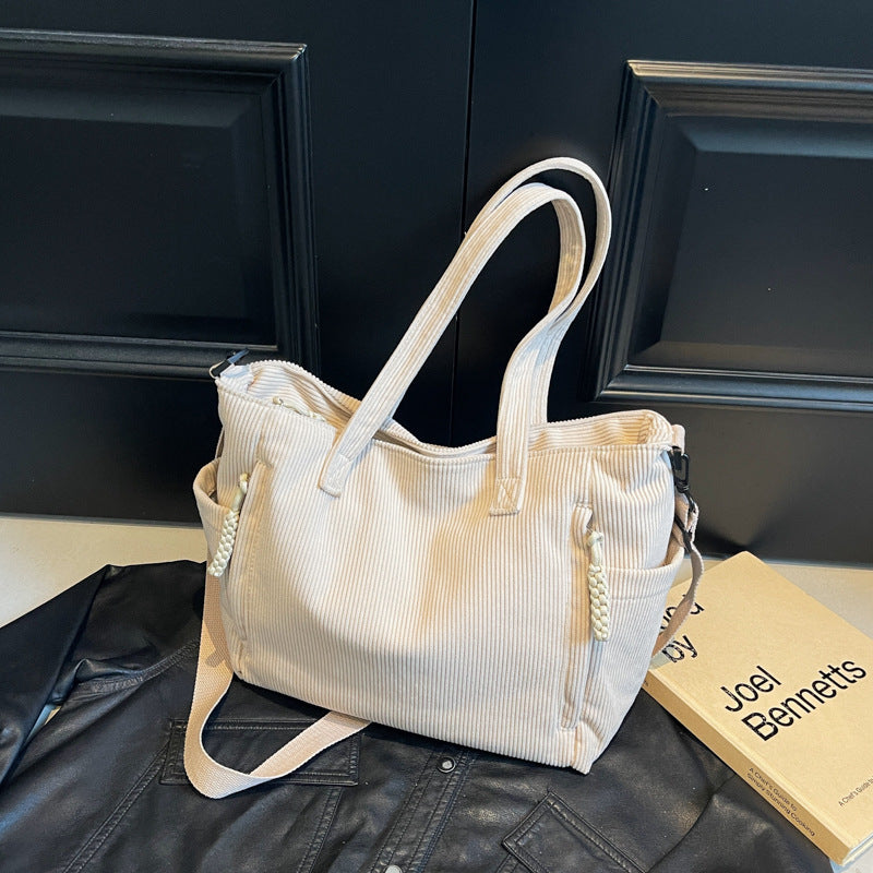 Multi-Pocket Canvas Tote Bag Karnz