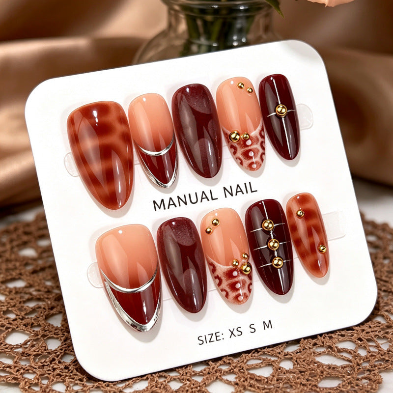 Künstlerisches Glossy Press-On Nagelset