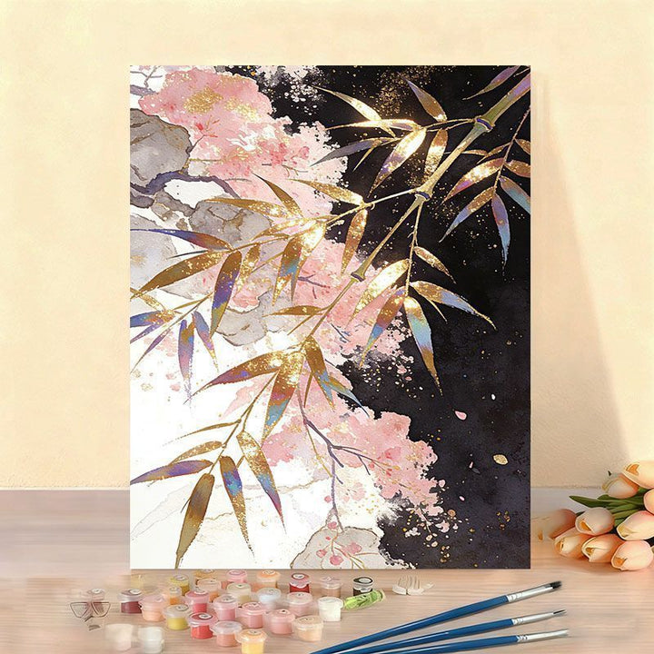 Elegantes Blumenaquarell-malen nach Zahlen Leinwand Kunstset Karnz