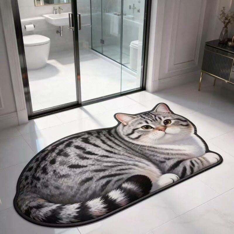Katzenförmige Badmatte