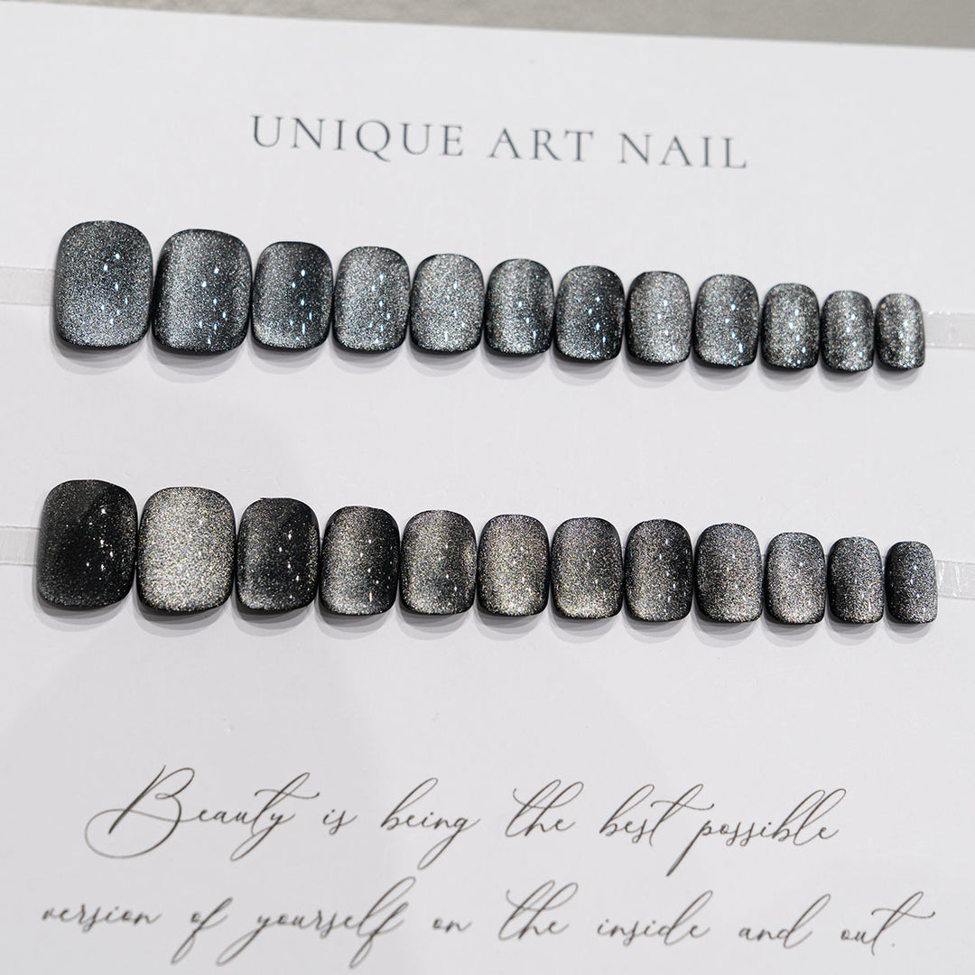 Press-On Nagelset mit Metallic-Finish