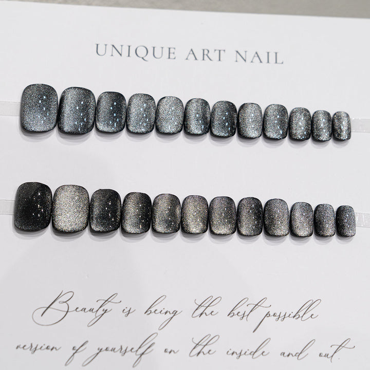Press-On Nagelset mit Metallic-Finish