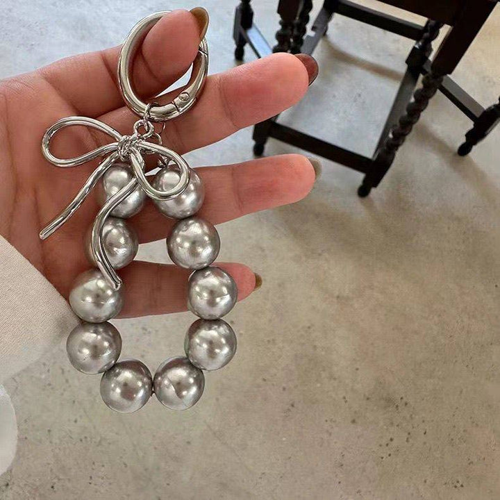 Elegante Perlen- und Silber-Schlüsselanhänger Halter Karnz