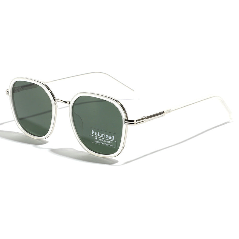 Damen geometrische polarisierte Sonnenbrille mit stilvollem Metallrahmen Karnz