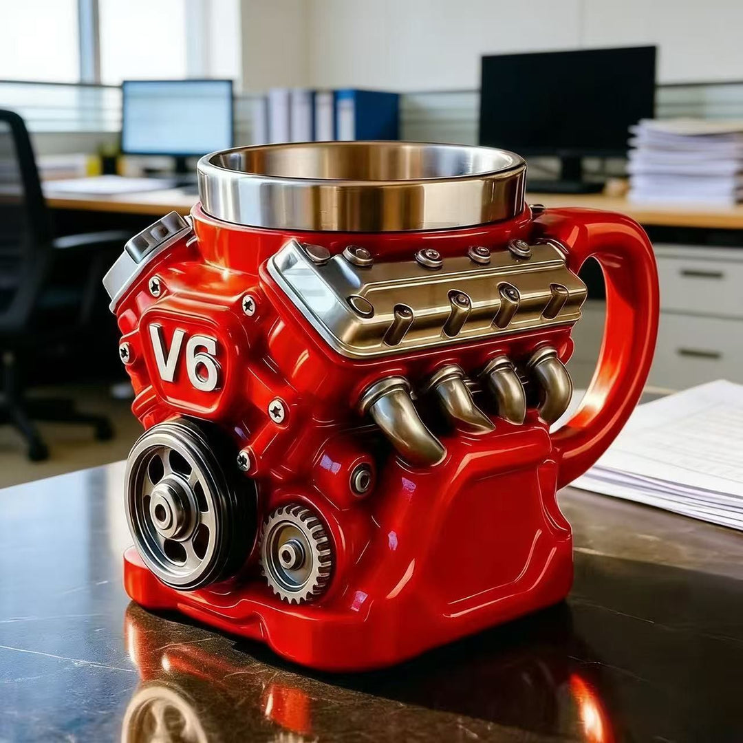 Tasse im V6 Motor Design Karnz