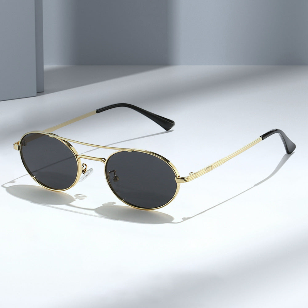 Damen Modische Oval-Sonnenbrille im minimalistischem Design Karnz