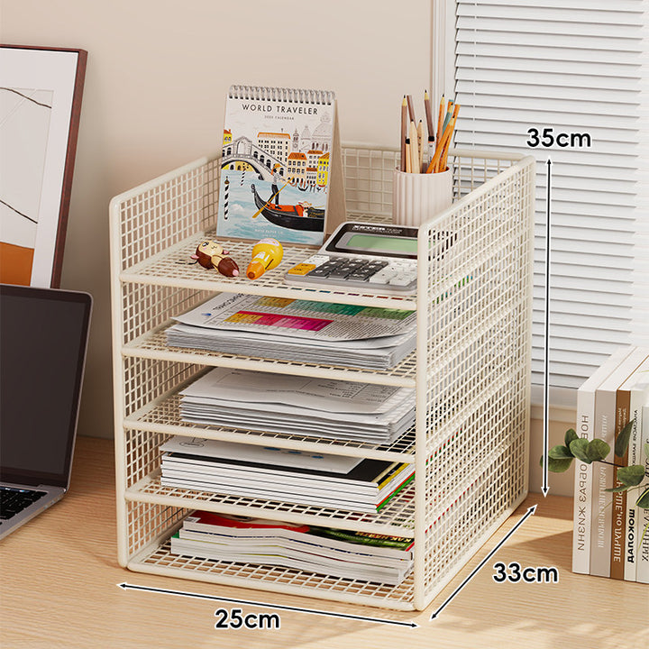 Belüfteter Mesh-Dreifach-Desktop-Dokumenten- und Zeitschriftenorganisator-Rack