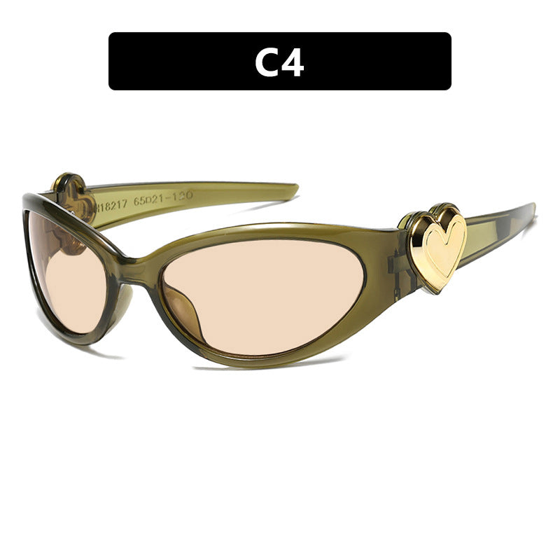Damen modische Sonnenbrille mit herzförmigem Detail Karnz