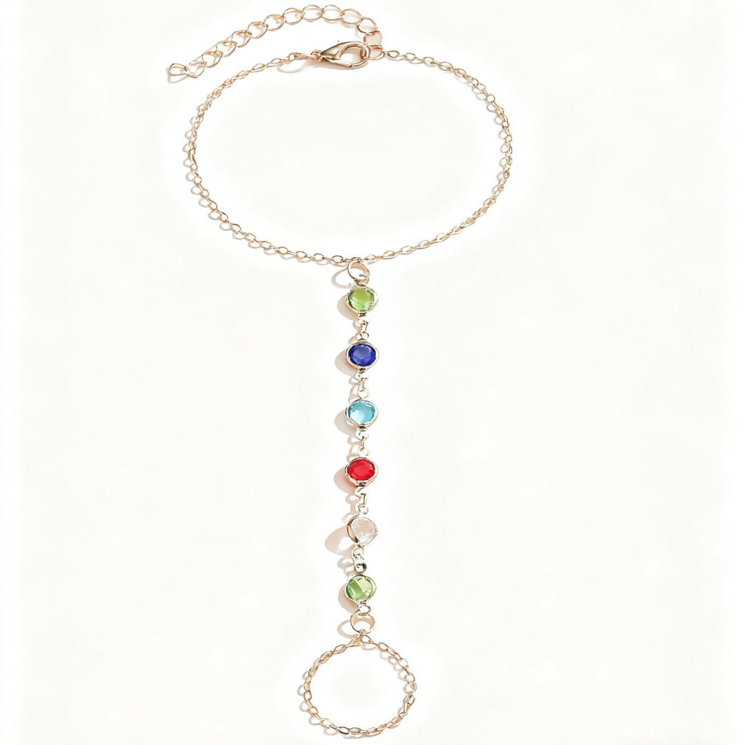 Buntes Edelstein Charme Armband Karnz