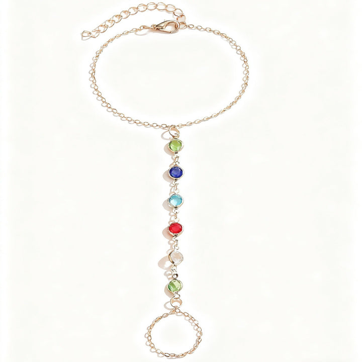 Buntes Edelstein Charme Armband Karnz