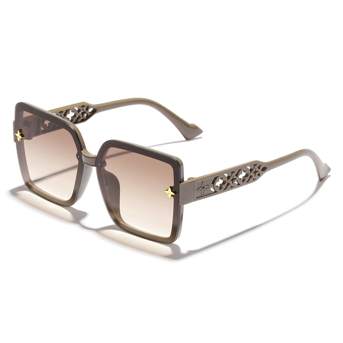 Damen modische Sonnenbrille mit filigranem Rahmen und graduierenden Gläsern Karnz