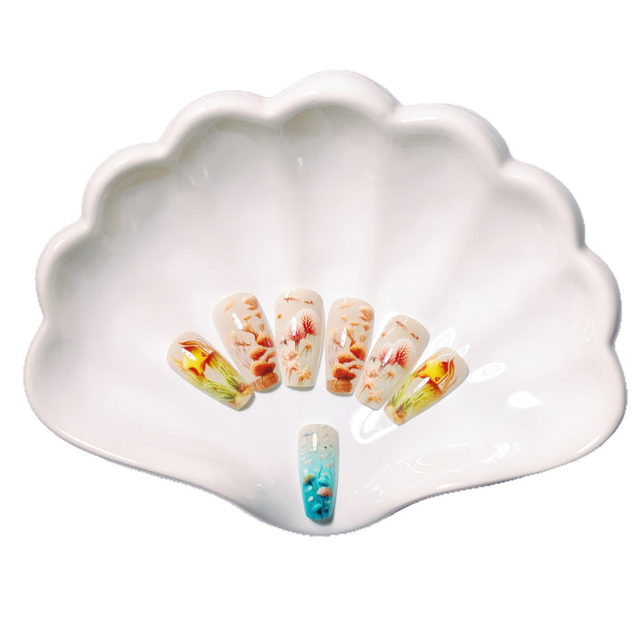 Kunstnägel mit Maritimem Unterwasser-Motiv Karnz