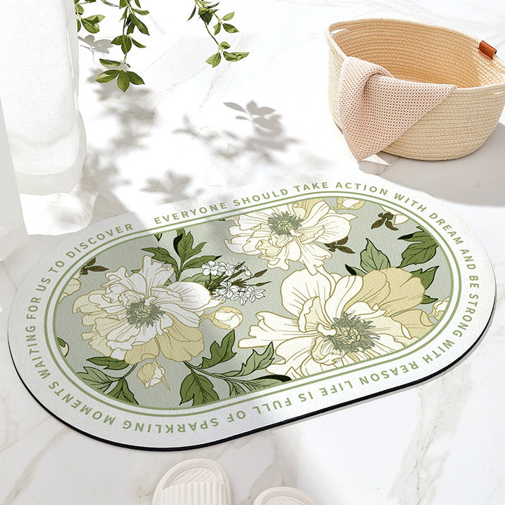 Florale inspirierende Badematte