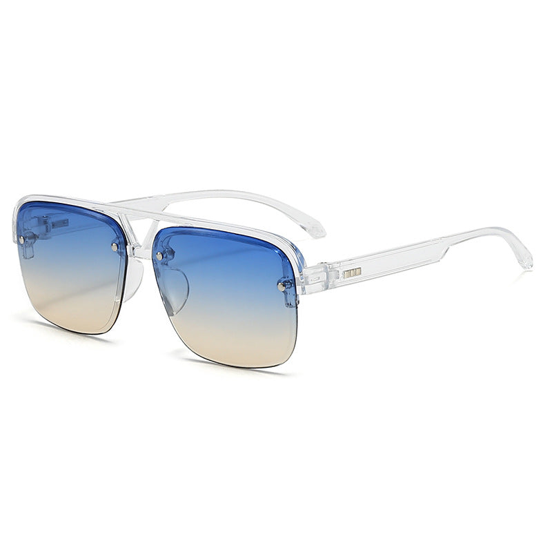 Damen modische quadratische Sonnenbrille mit transparentem Rahmen Karnz
