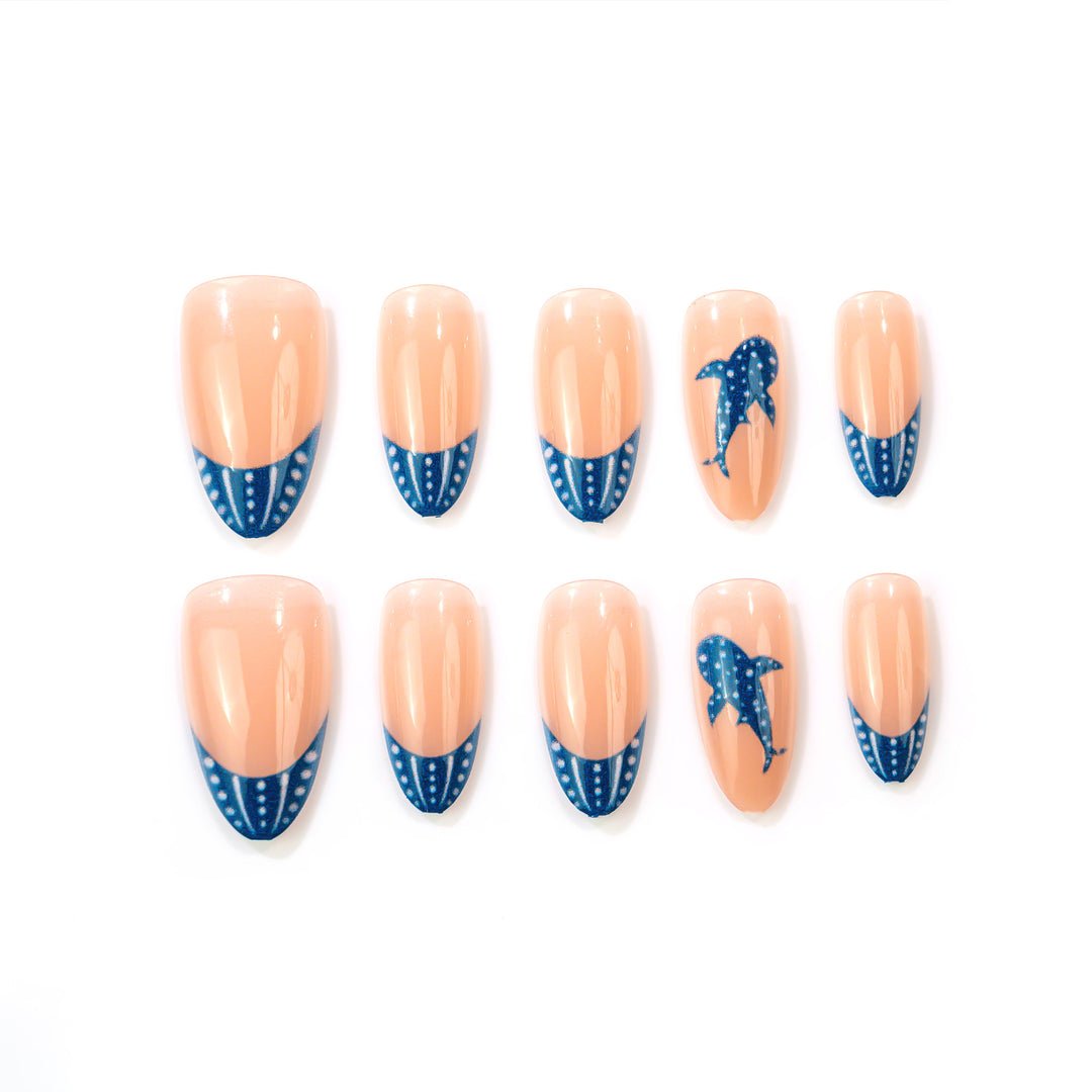 Künstlerisches Delfin-Themen Press-On Nagelkunst Set Karnz