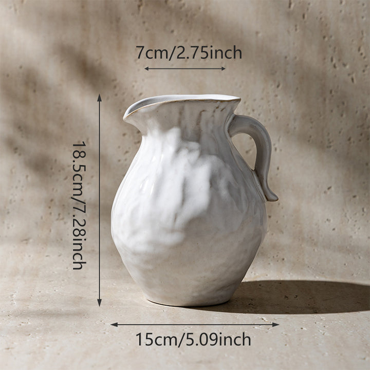 Handgefertigte Texturierte Keramikkanne Vase für Blumenarrangements