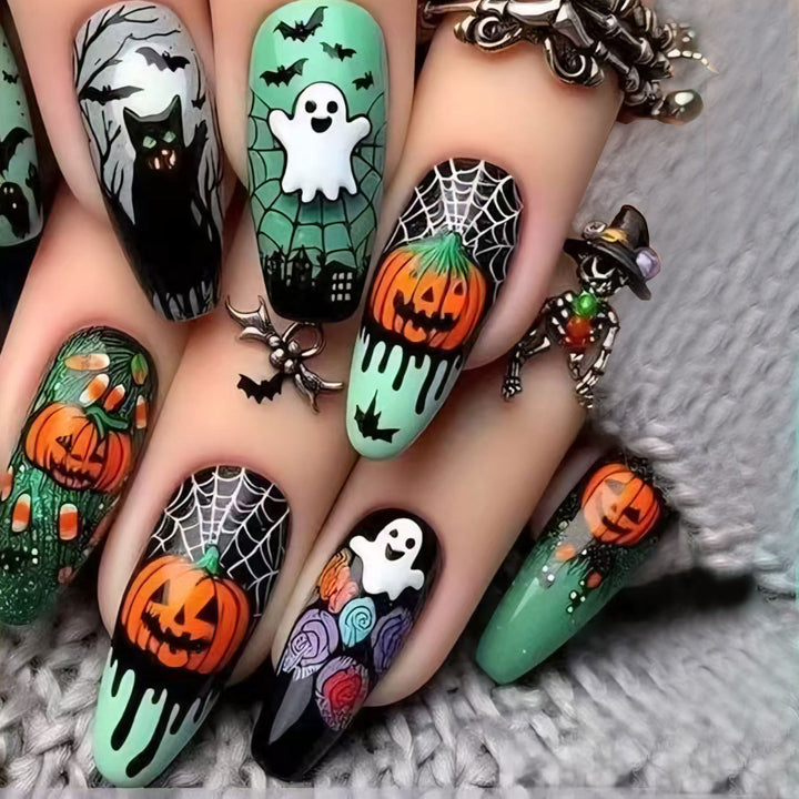 Halloween-Themen Press-On Nagelkunst Karnz