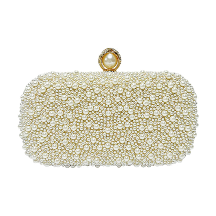 Dekorative Perlen-Clutch mit goldenen Akzenten