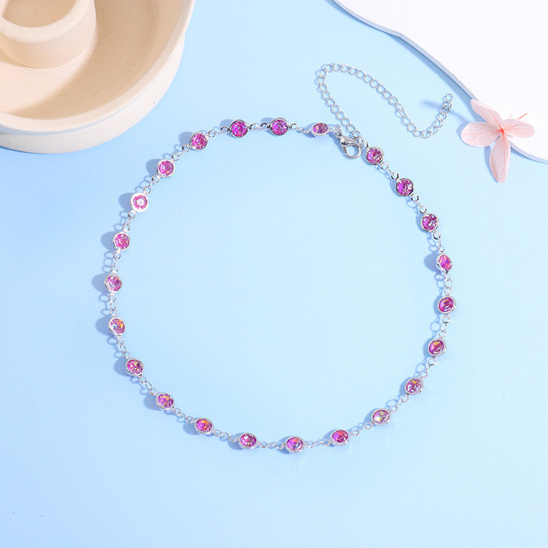 Funkelnde Kristall Choker Halskette Karnz