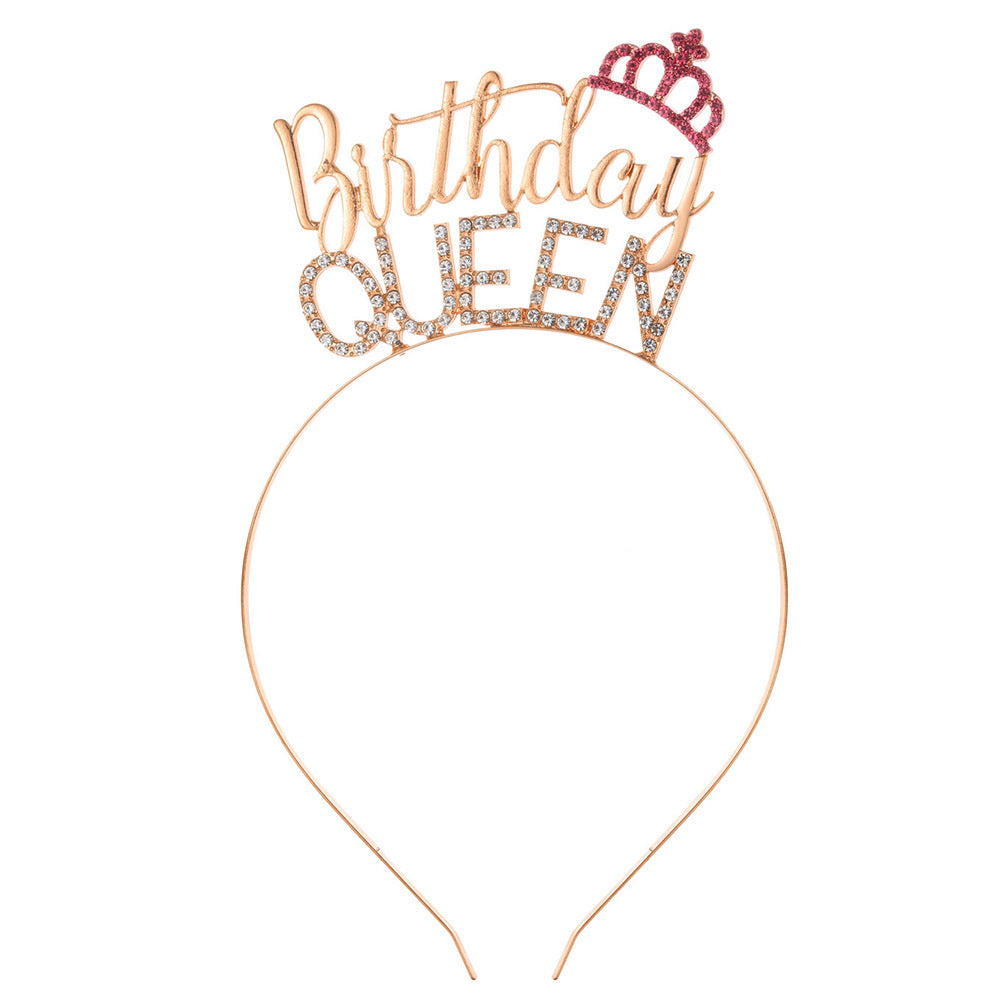Damen Glitzernder Haarreif mit "Birthday Queen"-Schriftzug Karnz
