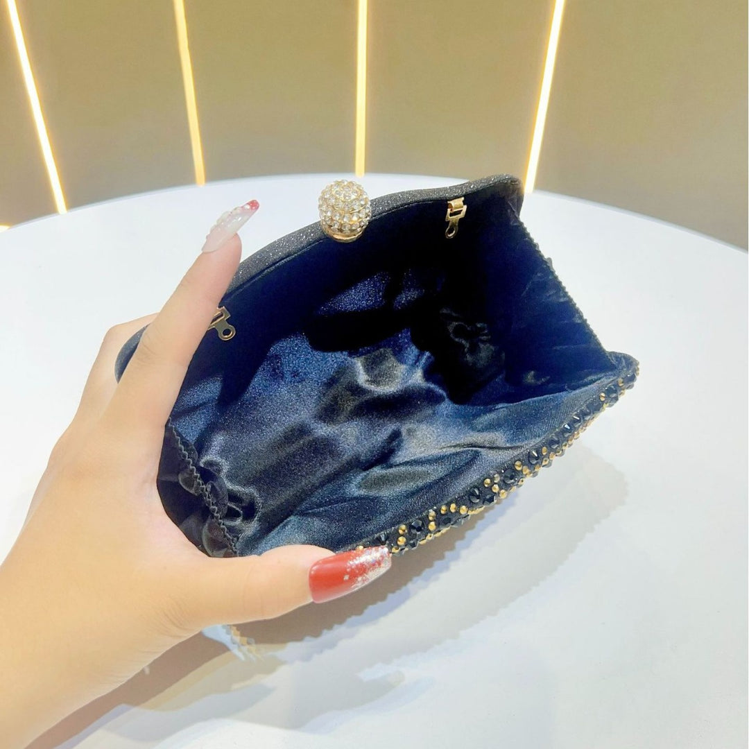 Verschnörkelte Perlen-Abend-Clutch