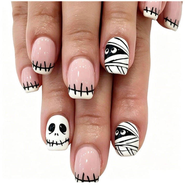 Halloween-Themen dekorative Press-On Nagelkunst