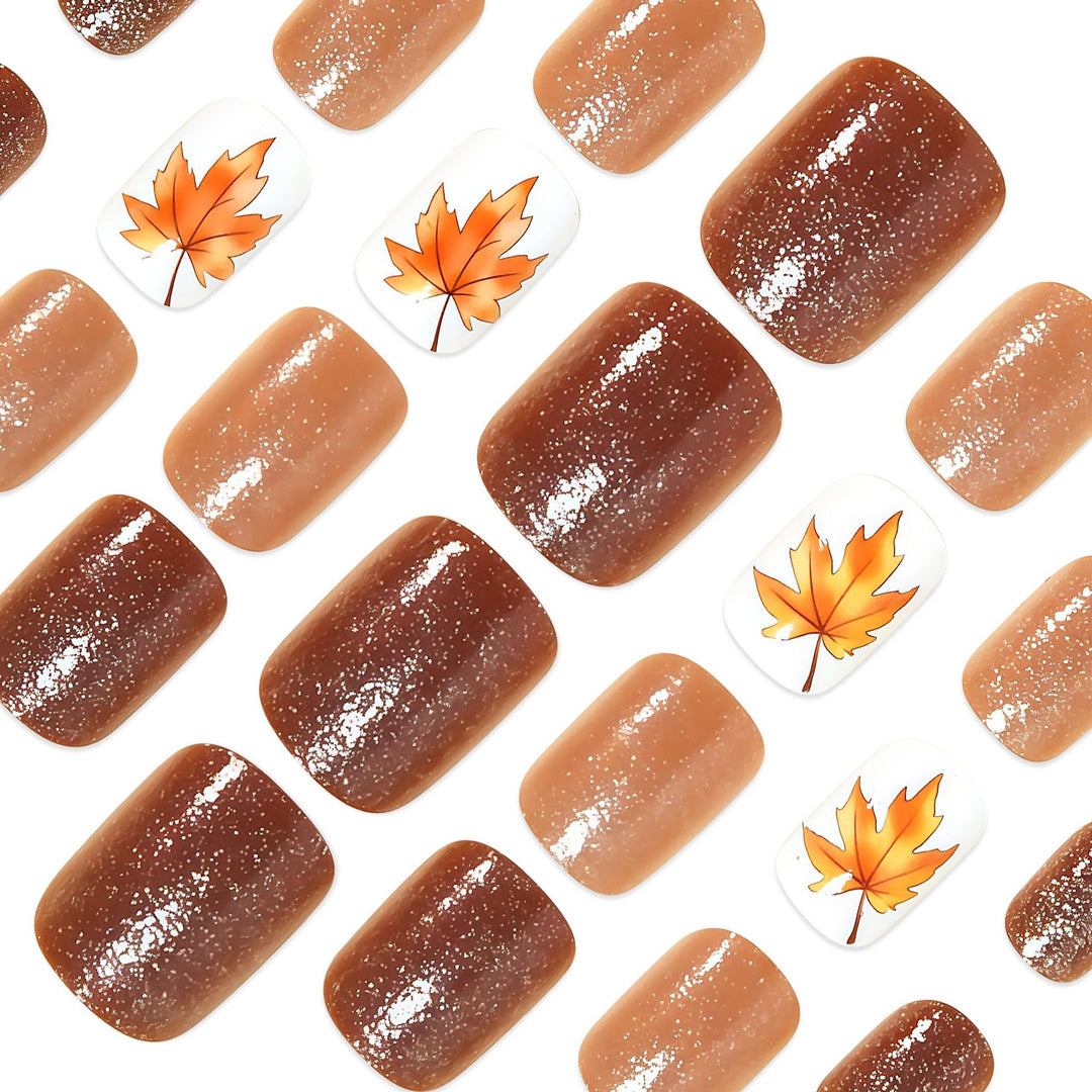 Herbstblatt Press-On Nagelkunst Karnz