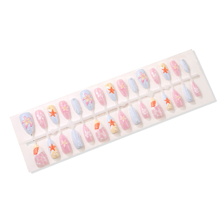 Tropisch inspiriertes dekoratives Press-On Nagelkunst Set