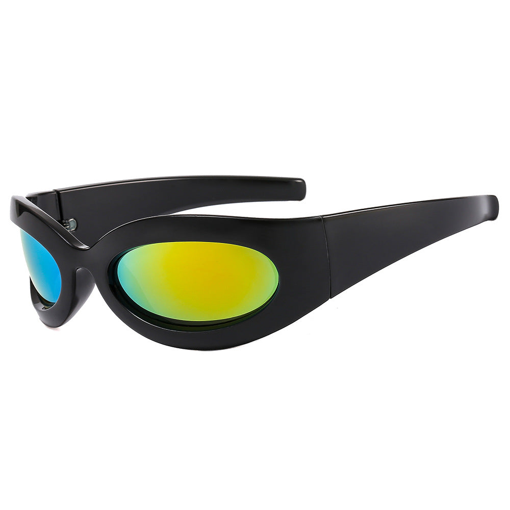 Damen modische Sonnenbrille mit ovalem Rahmen und modernem Finish Karnz